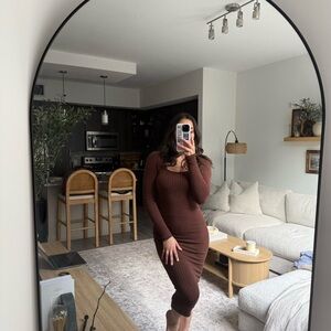 INC International Concepts Chocolate Long Sleeve Dress